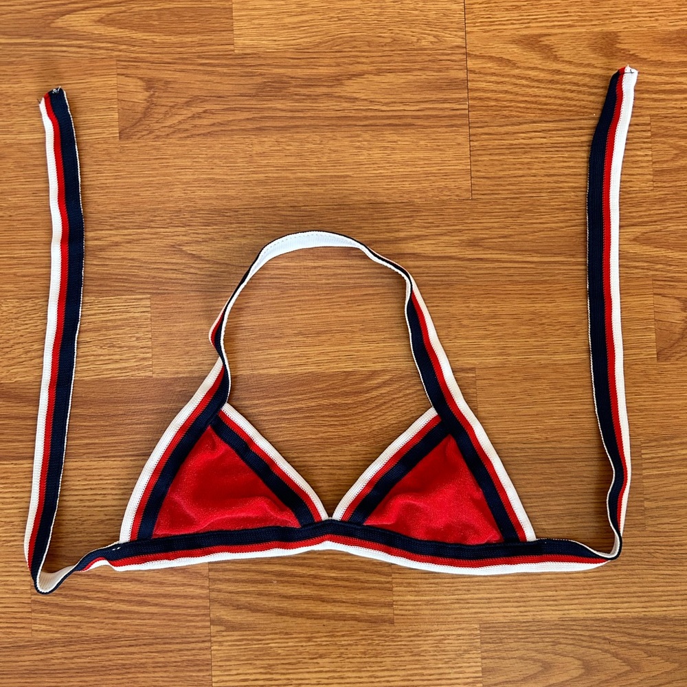 Charlotte Russe Red, White and Blue Terrycloth Bikini Top size Small